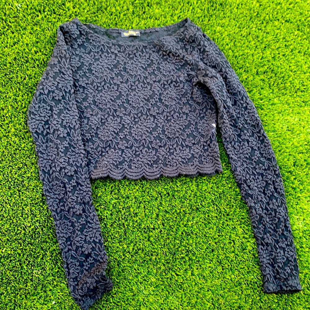 Lace Long Sleeve Crop Top